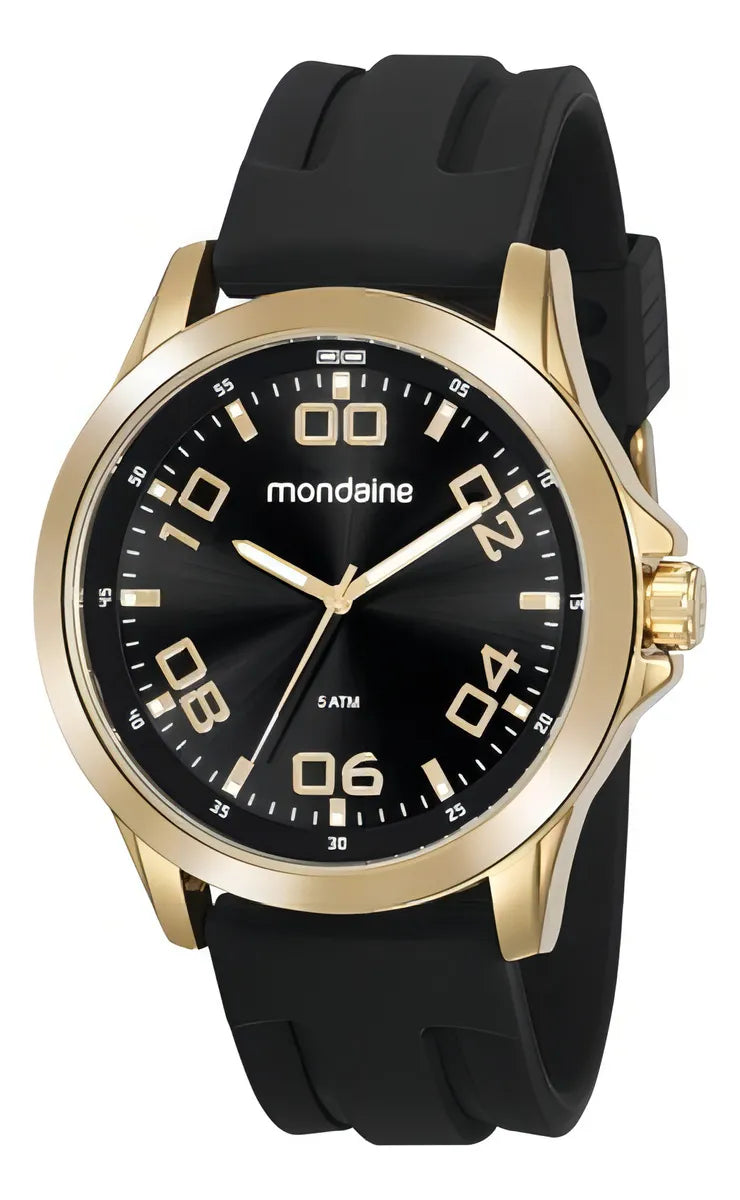 Relógio Mondaine Masculino Analógico Esportivo Dourado Grande