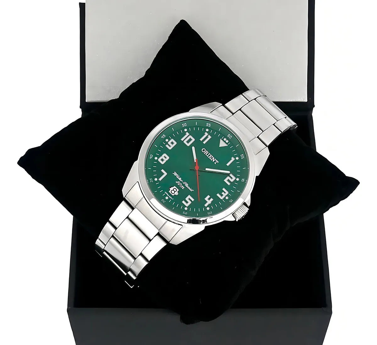 Relógio Masculino Orient Analógico Aço Fundo Verde