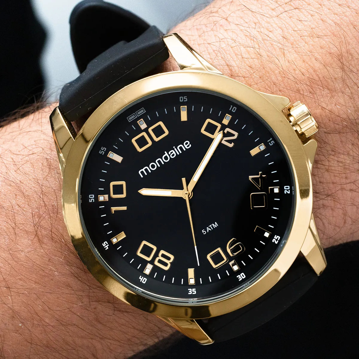 Relógio Mondaine Masculino Analógico Esportivo Dourado Grande